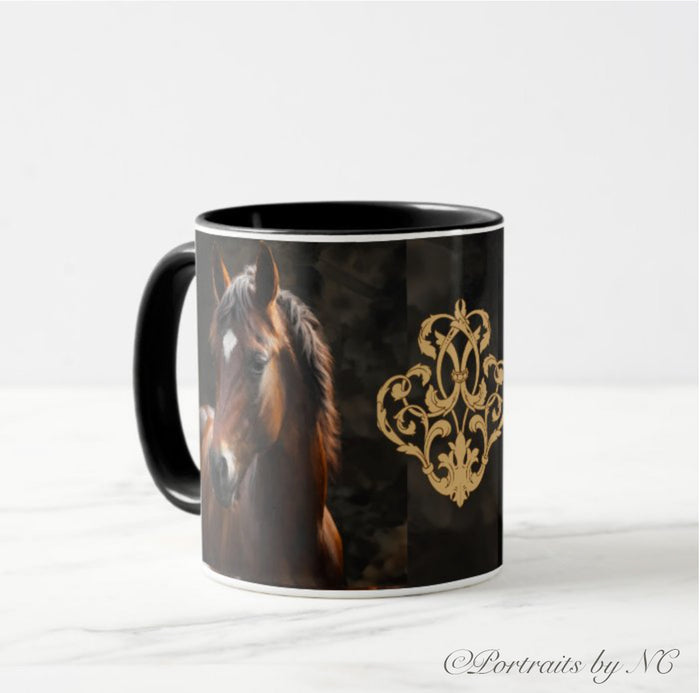 Brown Beauty: Sip in Style with our 11 oz Horse-themed Mug