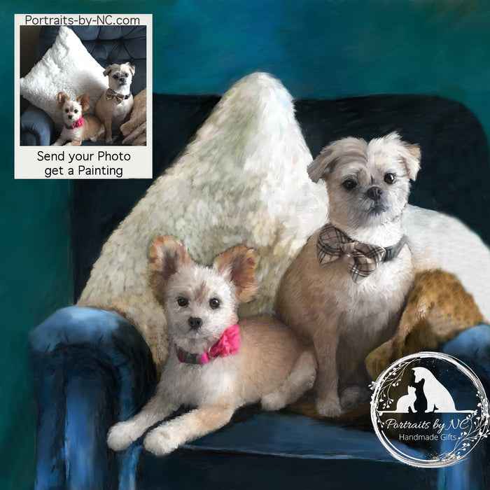 Brussels Griffon Two Dogs Digital Portrait