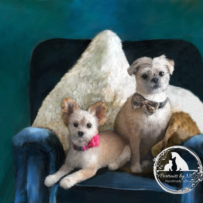 Brussels Griffon Two Dogs Digital Portrait
