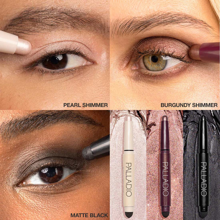 Burgundy Smokey Eyeshadow Stick Trio