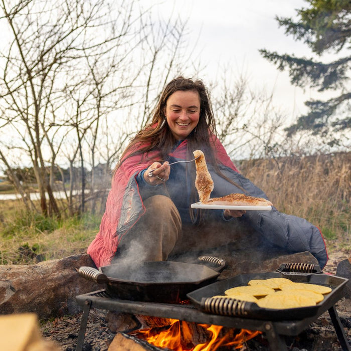 Rumpl Campfire Puffy Blanket - Cherry Charcoal Campfire Puffy Blanket - Cherry Charcoal | Rumpl Blankets For Everywhere Solid Campfire Puffy