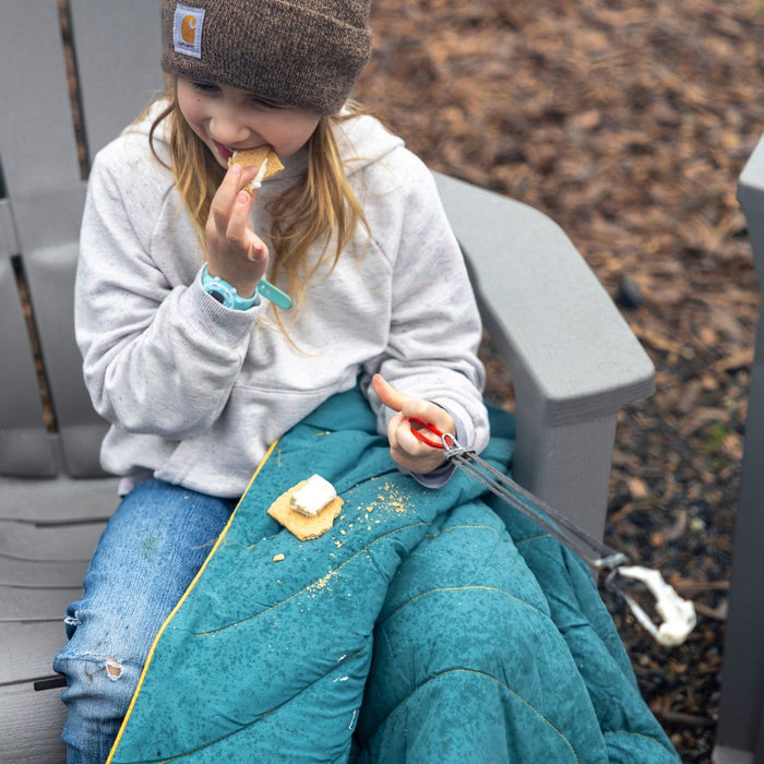 Rumpl Campfire Puffy Throw Blanket - Sage Navy Campfire Puffy Throw Blanket - Sage Navy | Rumpl Blankets For Everywhere Solid Campfire Puffy