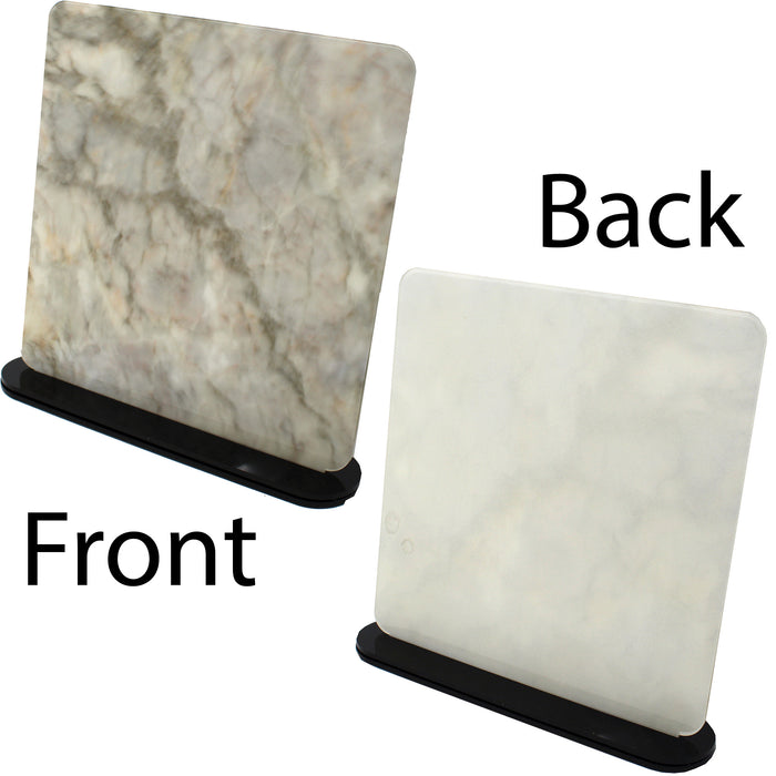 Carmel Hazelnut Brown Tan Marble Acrylic Back Front