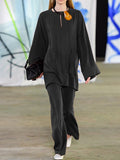 Casual Fashion Long Sleeve Solid Color Two-piece Suit