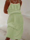 Casual Loose Solid Color Sling Sleeveless Dress