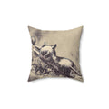 Cat Playing with Ball Pillow -  Spun Polyester Square Throw Pillow with Insert