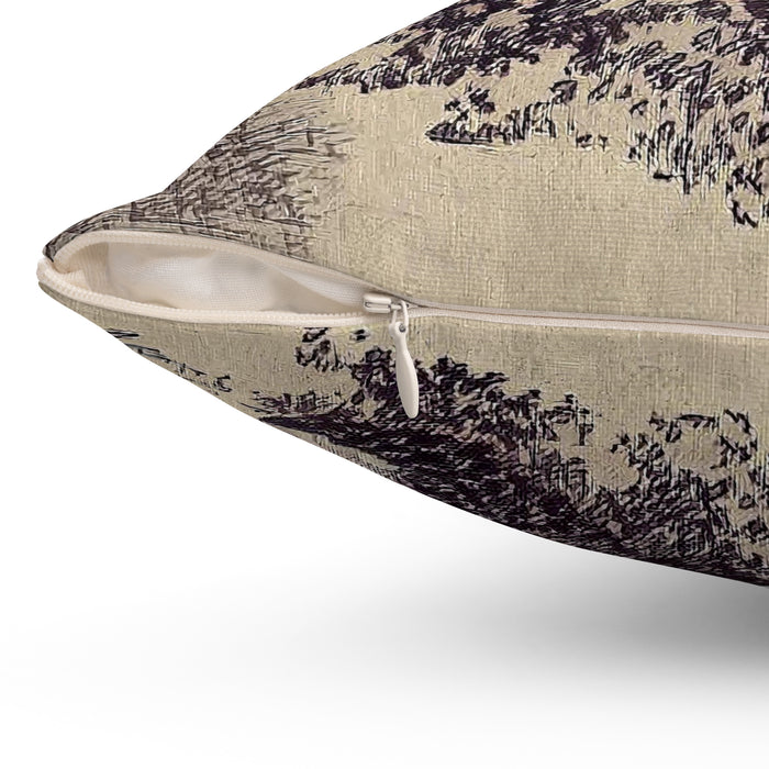 Cat Playing with Ball Pillow -  Spun Polyester Square Throw Pillow with Insert