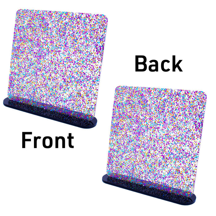 Celebration Confetti Glitter Acrylic Back Front