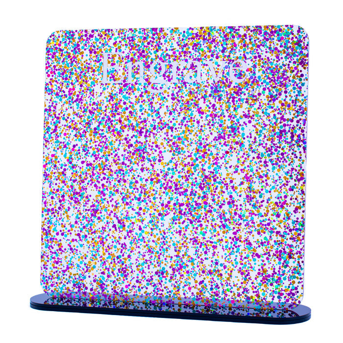 Celebration Confetti Glitter Acrylic Engraved