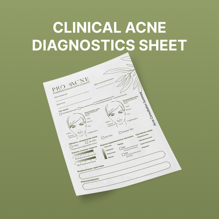 Clinical Acne Diagnostics Sheet (Eng, Ukr, Rus)