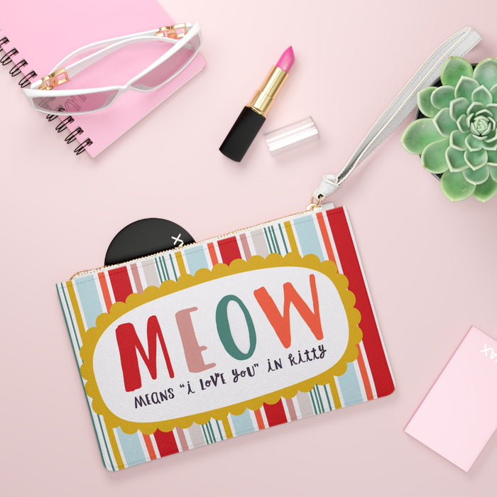 Clutch Bag - Meow Design for Cat Lovers