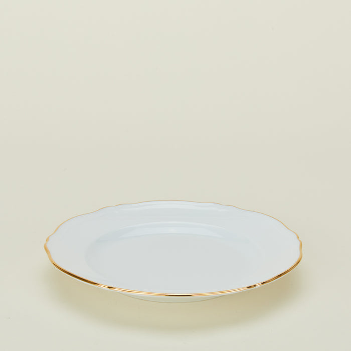 Ginori dessert plate in white with gold rim