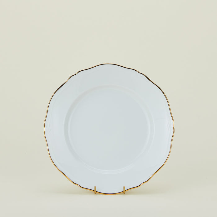 Ginori dinner plate in white with gold rim