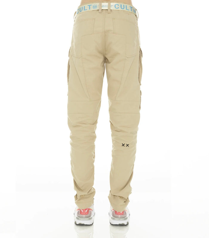 CULT OF INDIVIDUALITY "ROCKER" CARGO RIDGED /W BABY BLUE BELT IN KHAKI