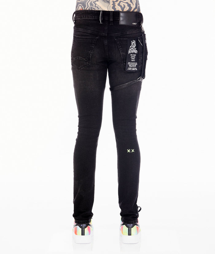 CULT PUNK MOTO IN ONYX BLACK JEANS