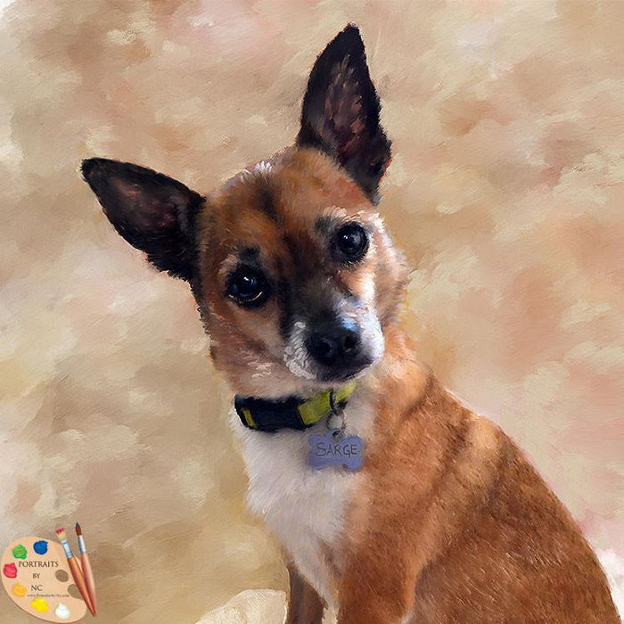 Custom Chihuahua Dog Oil Portrait | Pet Fine Art from Photo