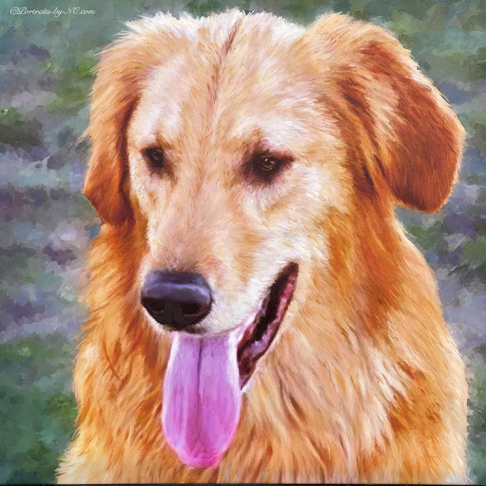 Golden Retriever Oil Portrait