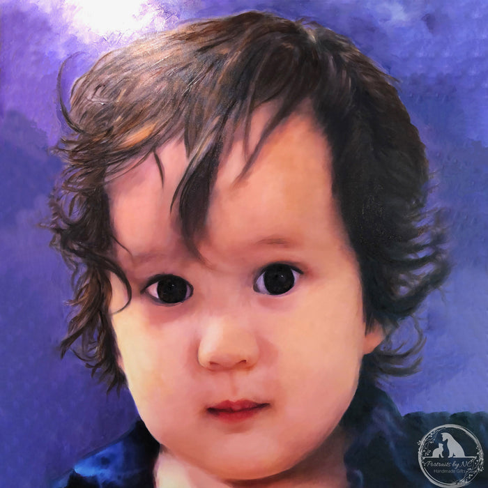 Custom Toddler Boy Oil Portrait – Hand-Painted Child Portrait | Heirloom Fine Art Gift