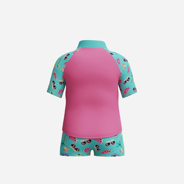 Đồ Bơi Hai Mảnh Bé Gái Speedo Digital Short Sleeve - Hồng - Supersports Vietnam
