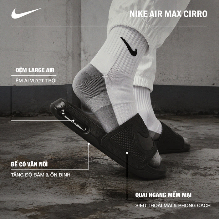 Dép Quai Ngang Nam Nike Air Max Cirro - Đen - Supersports Vietnam