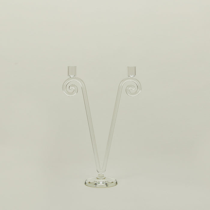 Double Stem Spiral Candle Holder