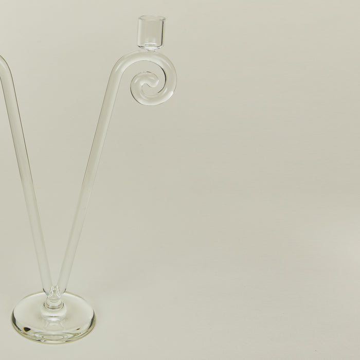 Detailed view of Double Stem Spiral Candle Holder