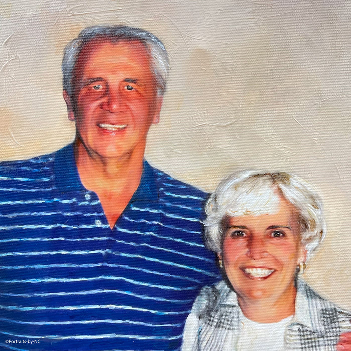 Elderly Couple Oil Portrait