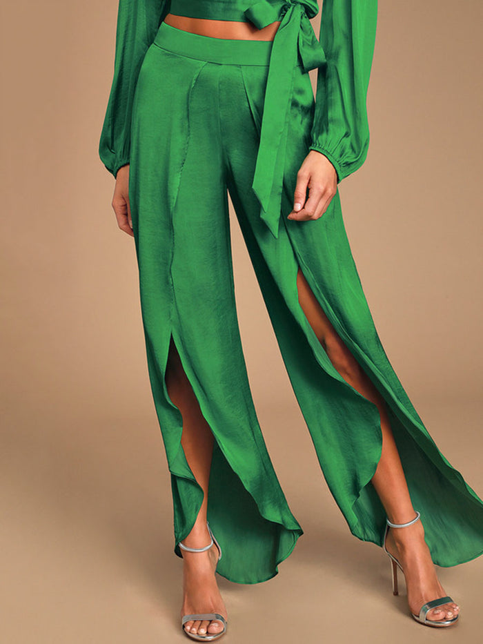 Elegant Sexy V-Neck Top Pants Set