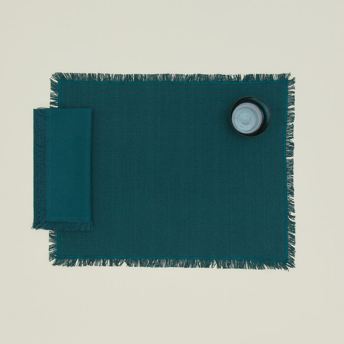 Essential Dinner Napkin in Peacock with Placemat..