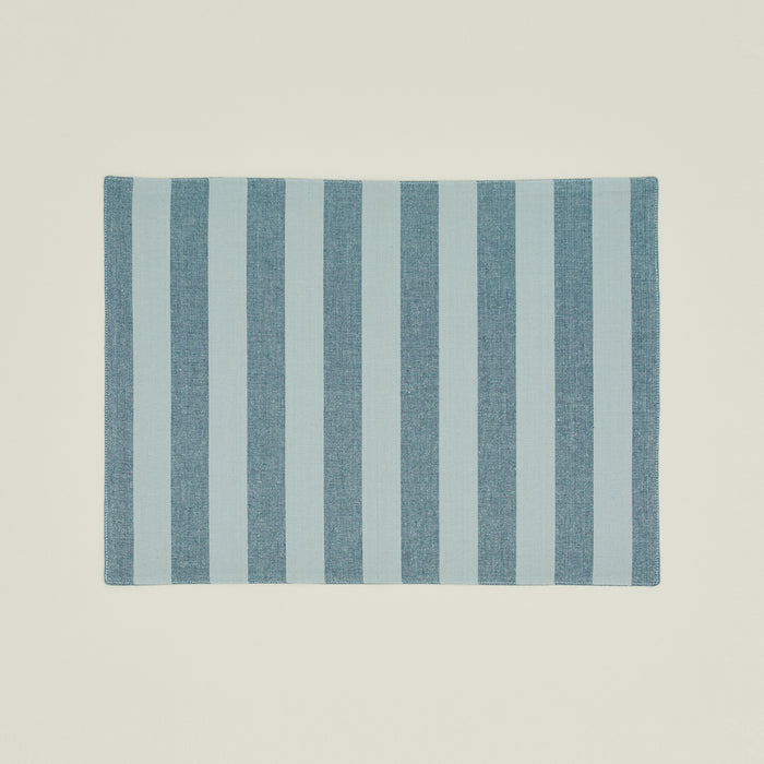 Essential Striped Placemat, Set of 4 - Sky/Peacock