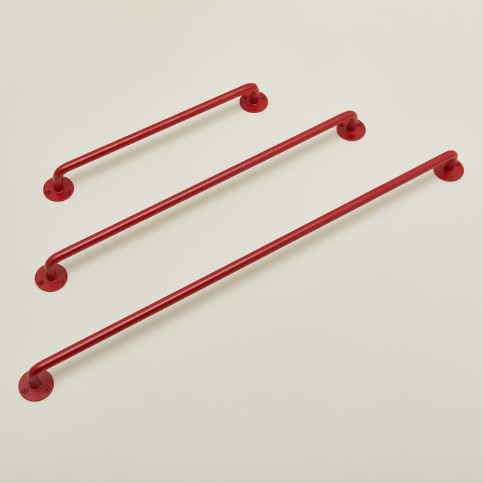 Essential towel bars in red in various sizes