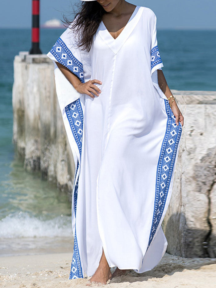 Ethnic Style Loose Mid-length Sleeve Casual Dress