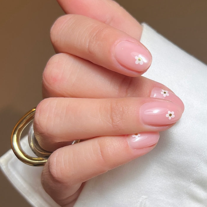 Fancy Flower by Anouk Nijs Maniac Nails Gellak Stickers Pink Daisy Manicure White Cuff