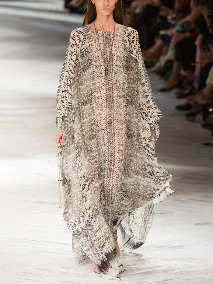 Fashion Casual Bohemian Printed Beach Maxi Dress