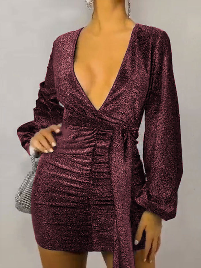 Fashion Sexy Solid Color Slim Midi Dress