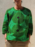 Fashionable Casual Bohemian Printed 3/4 Sleeve T-shirt