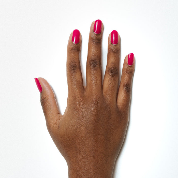 Fiona Fuchsia Maniac Nails bright pink nail sticker on hand
