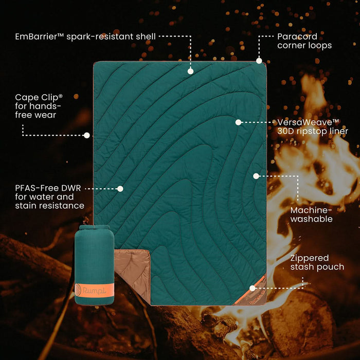 Rumpl Flame Puffy Blanket - Hot Moss Flame Puffy Blanket - Hot Moss | Rumpl Blankets for Everywhere Flame Puffy