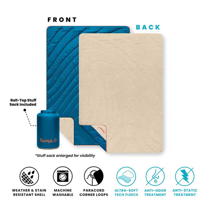 Rumpl Fleece Puffy 2 Person Blanket - Seascape Cream Fleece Puffy 2 Person Blanket - Seascape Cream | Rumpl Blankets For Everywhere Solid Fleece Puffy