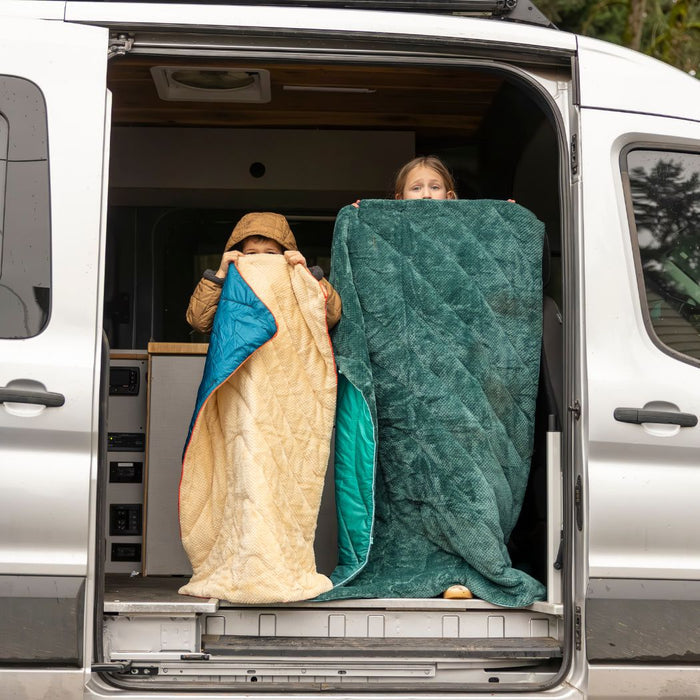 Rumpl Fleece Puffy Throw Blanket - Jade Fade Fleece Puffy Throw Blanket - Jade Fade | Rumpl Blankets For Everywhere Printed Fleece Puffy