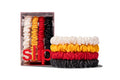 Set of colorful hair ties with a clear slip® branded box on a white background