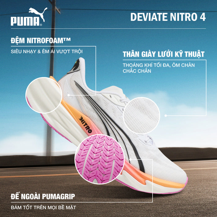 Giày Chạy Bộ Nữ Puma Deviate Nitro 4 - Trắng - Supersports Vietnam