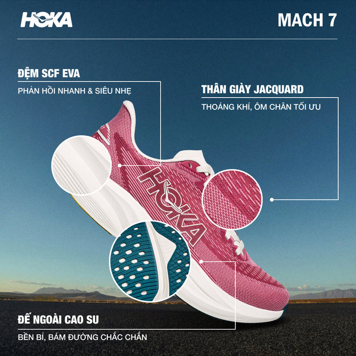Giày Chạy Bộ Nữ HOKA Mach 7 - Đỏ - Supersports Vietnam