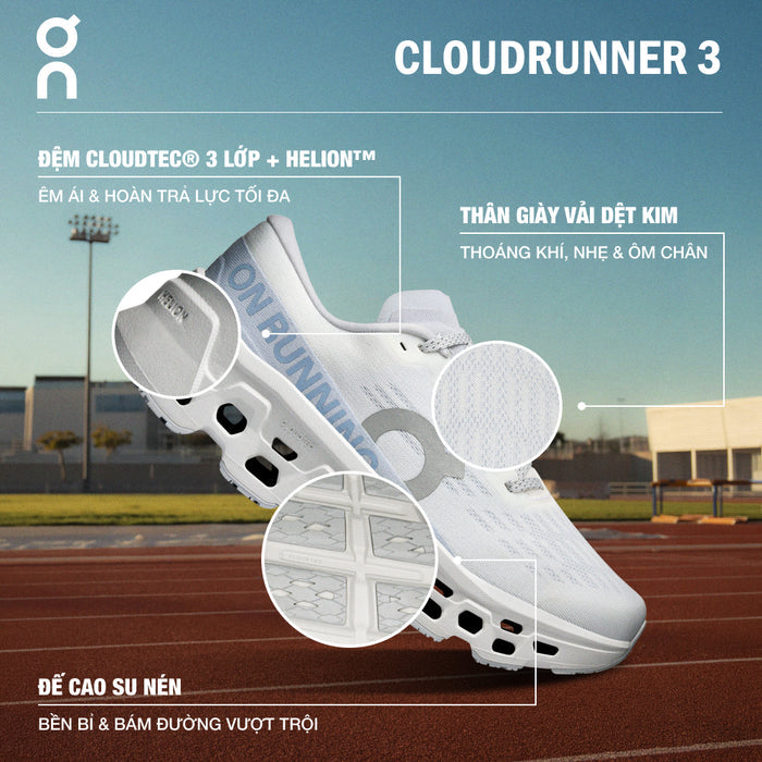 Giày Chạy Bộ Nữ On Running Cloudmonster 3 - Trắng - Supersports Vietnam