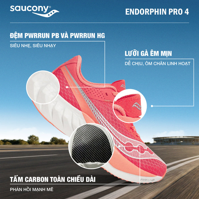 Giày Chạy Bộ Nữ Saucony Endorphin Pro 4 - Đỏ - Supersports Vietnam