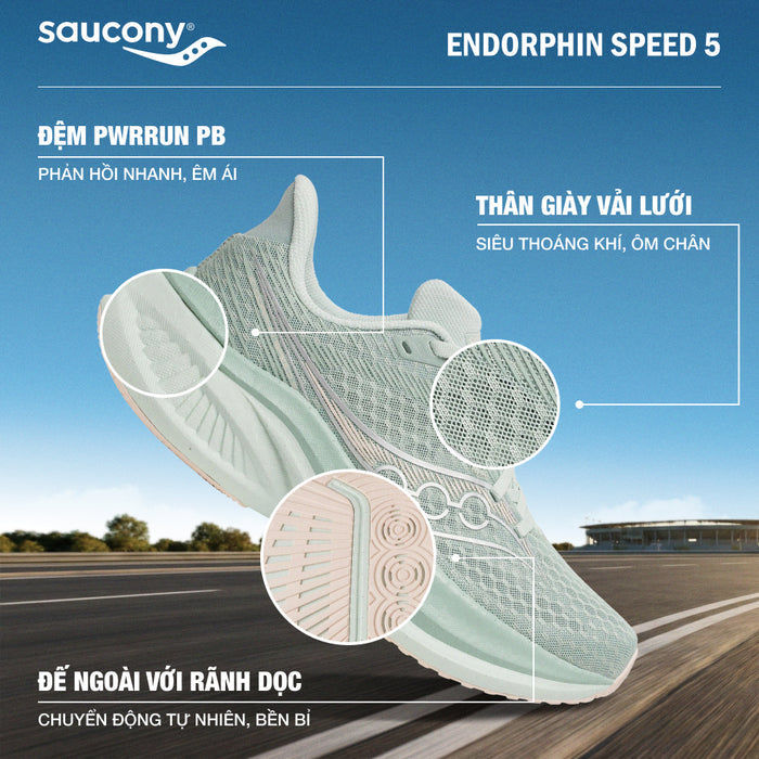 Giày Chạy Bộ Nữ Saucony Endorphin Speed 5 - Xanh Mint - Supersports Vietnam