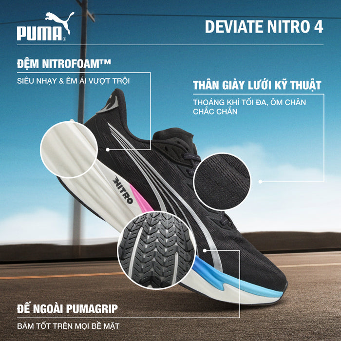 Giày Chạy Bộ Nam Puma Deviate Nitro 4 - Đen - Supersports Vietnam