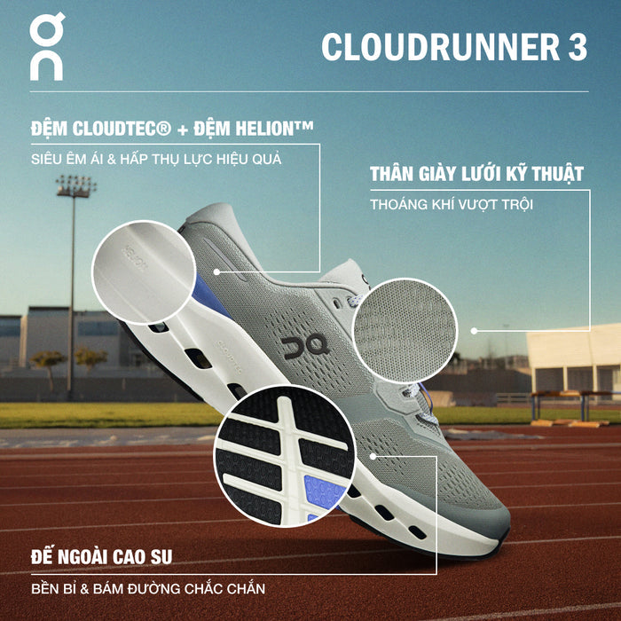 Giày Chạy Bộ Nam On Running Cloudrunner 3 - Xám - Supersports Vietnam