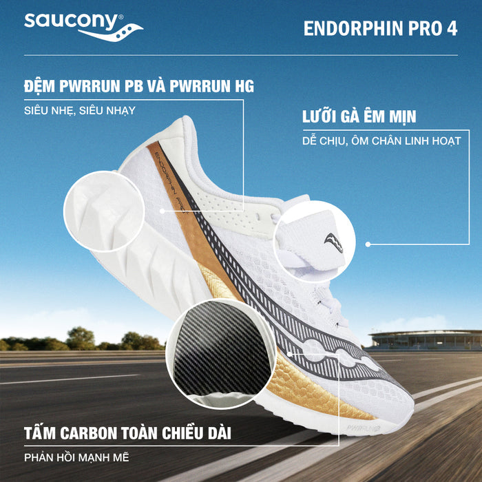 Giày Chạy Bộ Nam Saucony Endorphin Pro 4 - Trắng - Supersports Vietnam