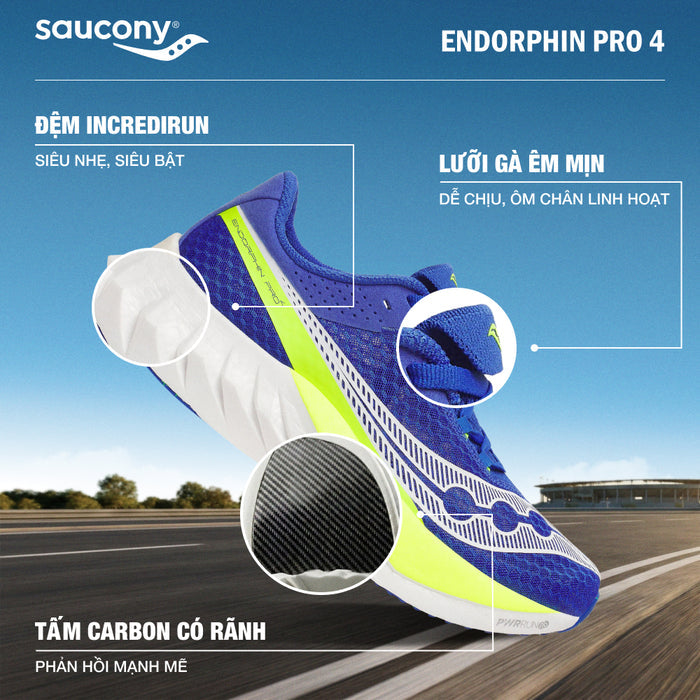 Giày Chạy Bộ Nam Saucony Endorphin Pro 4 - Xanh Dương - Supersports Vietnam